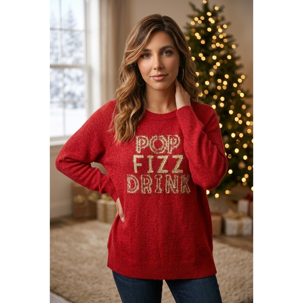 Torrid 2 Red Pop Fizz Drink Christmas Holiday Sweater Plus Size 2X‎ Festive